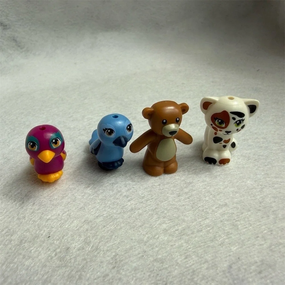 LEGO Friends City Animal Figure Lot of 4 Teddy Bear‎ Cat Blue & Pink Bird
